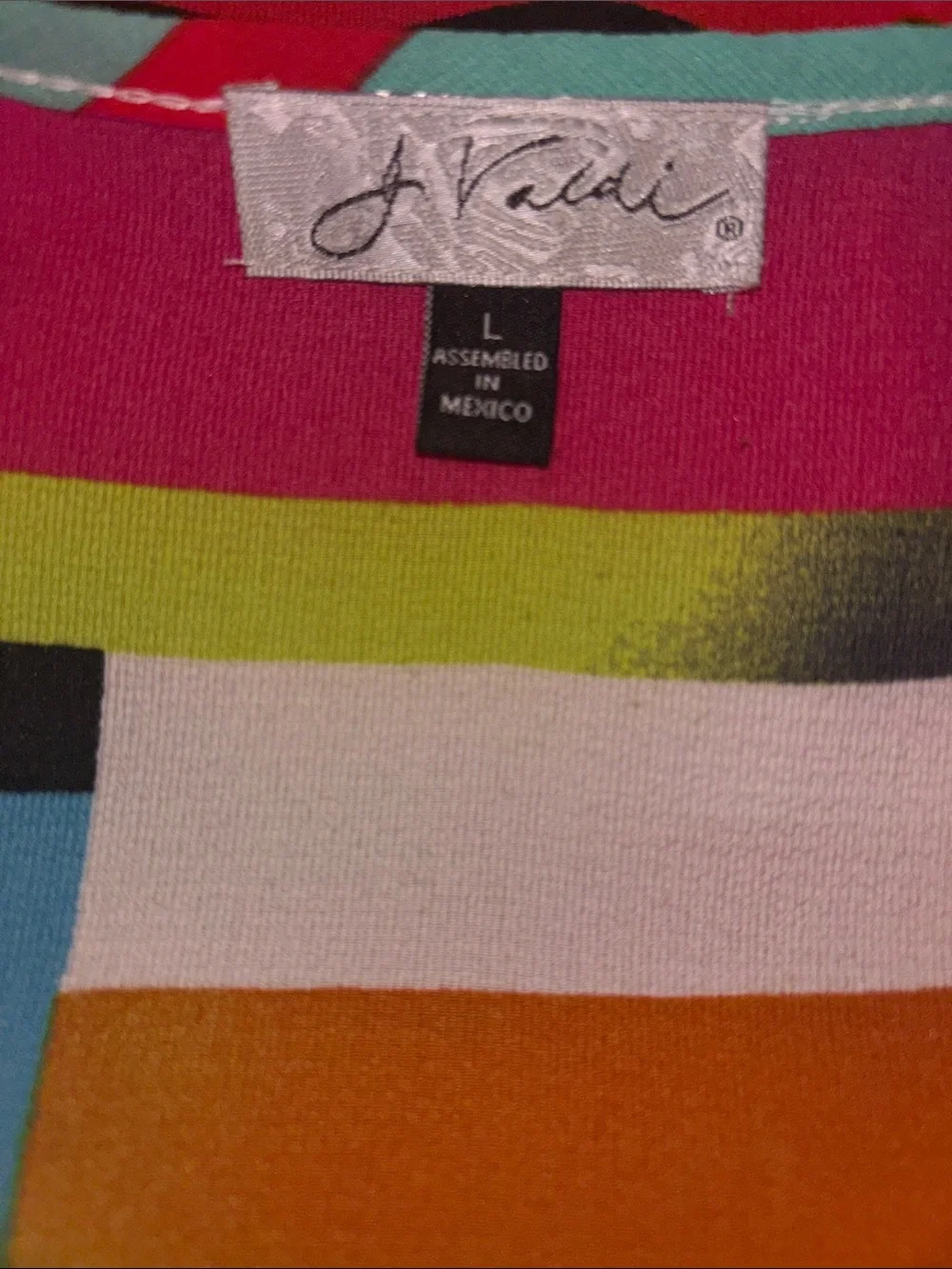 J Valdi Colorful Striped V-Neck Tunic Top - Multi